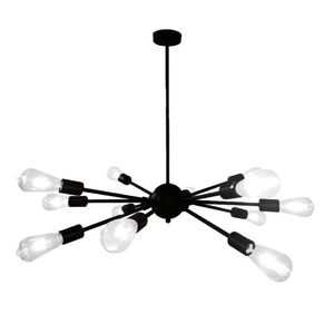 Lámpara Colgante E27 Negra 12 Luces
