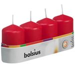 Set De Vela Pillar Rojo 4 Pzas - Bolsius