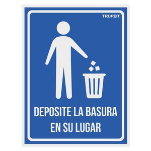 Rótulo De Deposite La Basura En Su Lugar 21 X 28 Cm - Truper