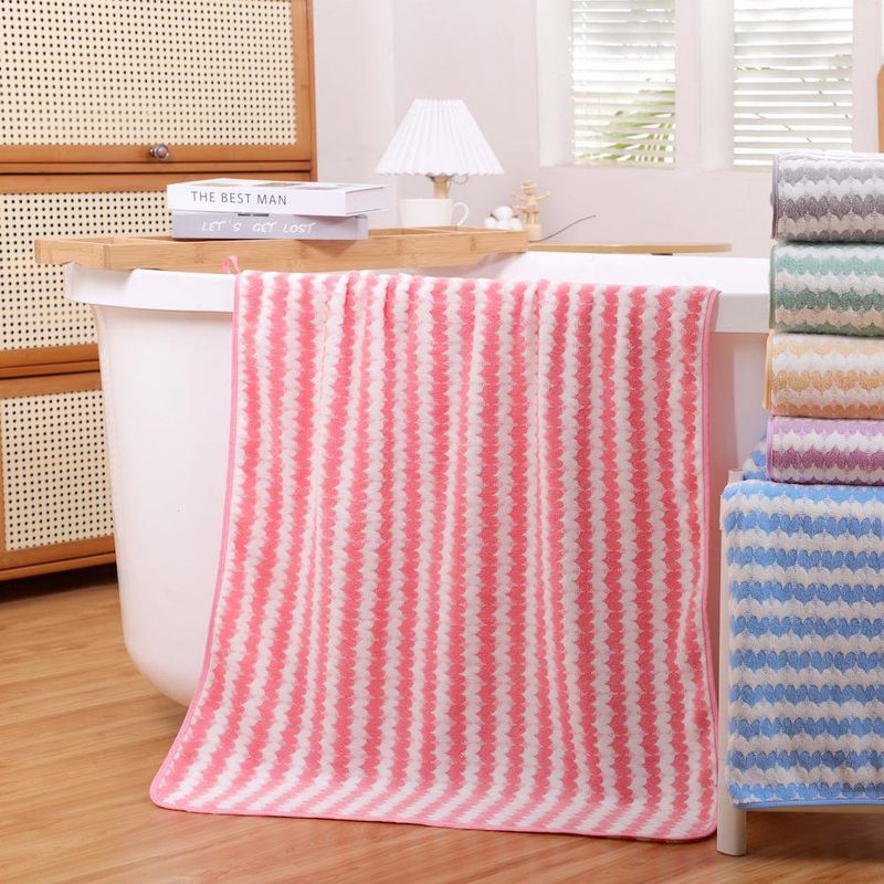 Toalla Super Absorbente de Baño Rosada y Blanca - Viva