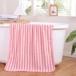 Toalla Super Absorbente de Baño Rosada y Blanca - Viva