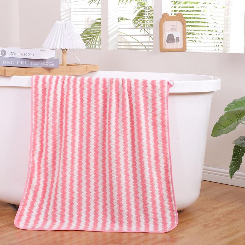 Toalla Super Absorbente de Baño Rosada y Blanca - Viva
