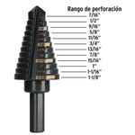 Broca Escalonada con 12 Escalones de 7/16 - 1 1/8 Plg - Truper
