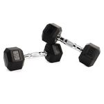 Set De 2 Mancuernas Hexagonales De Caucho 10 Lbs