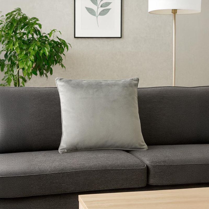 Cojín Relleno Terciopelo con Brillo Sutil Verde Seco 40 x 40 Cm