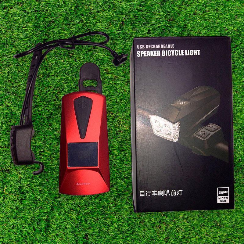 Luz Blanca Recargable Con Bocina Y Pantalla Para Bicicleta - Lider Bike