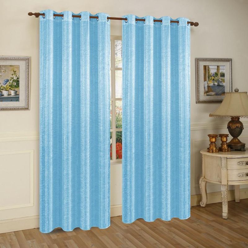 Cortina Color Celeste Diseño Corrugado De 135X240 Cm - Viva