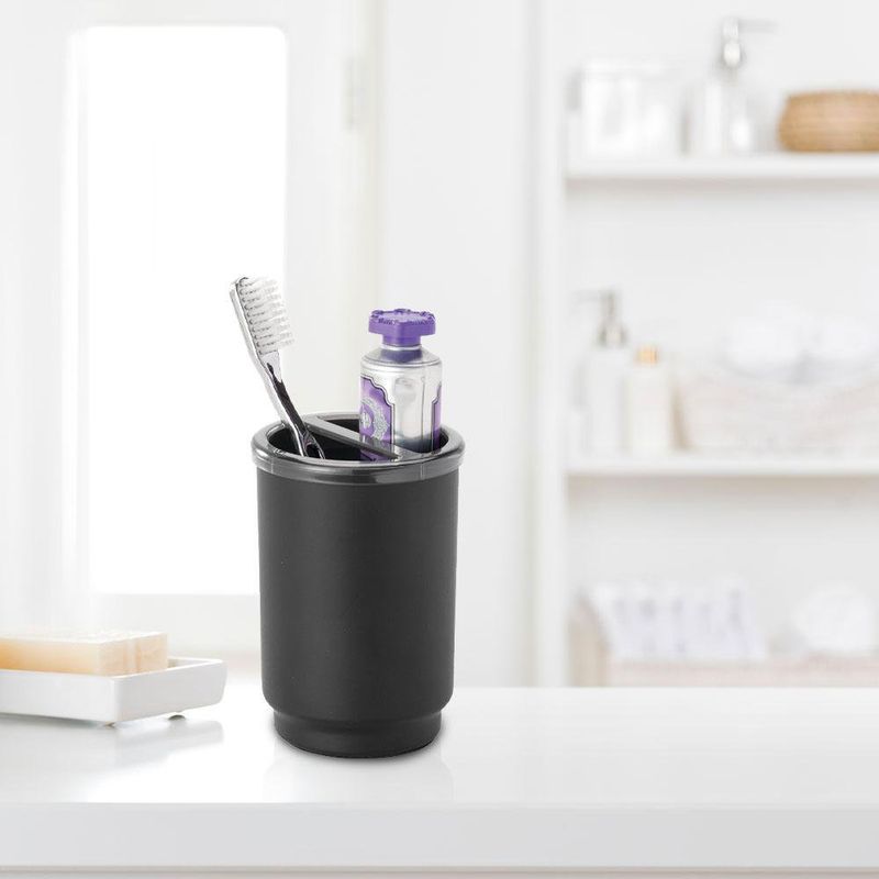 Porta Cepillos Austin Negro Mate - Interdesign