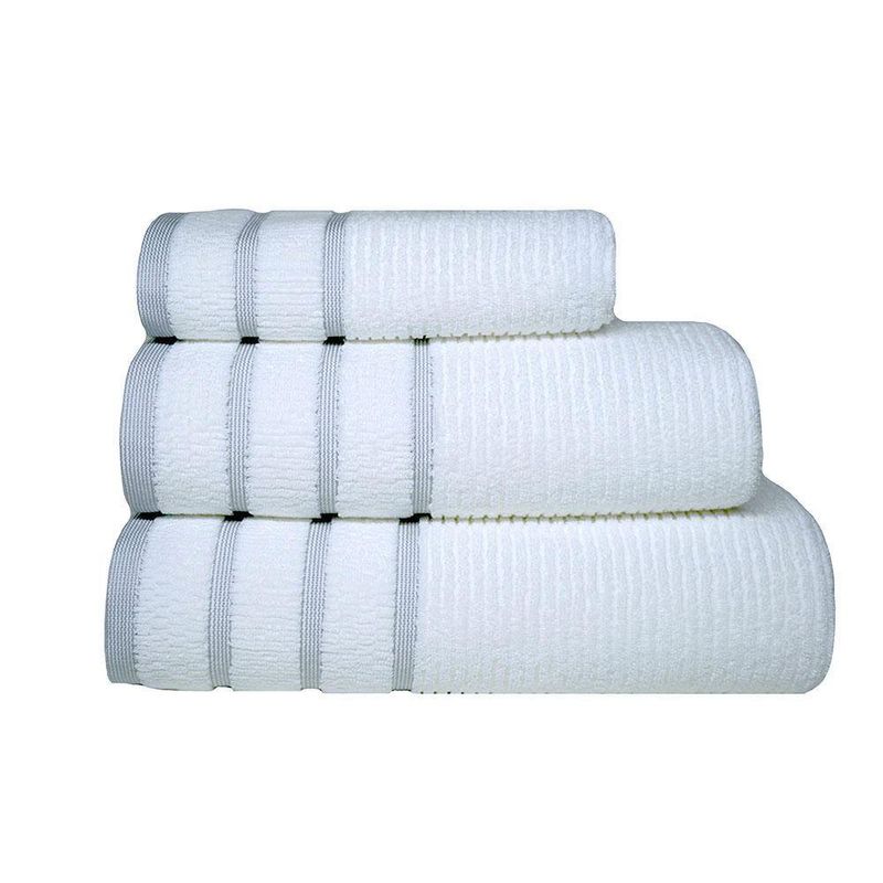 Toalla De Baño 90X150 Cm Blanco Y Gris Claro - Viva