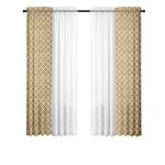 Set De 4 Cortinas Emma Taupe + Voile 71X160 Cm - Viva