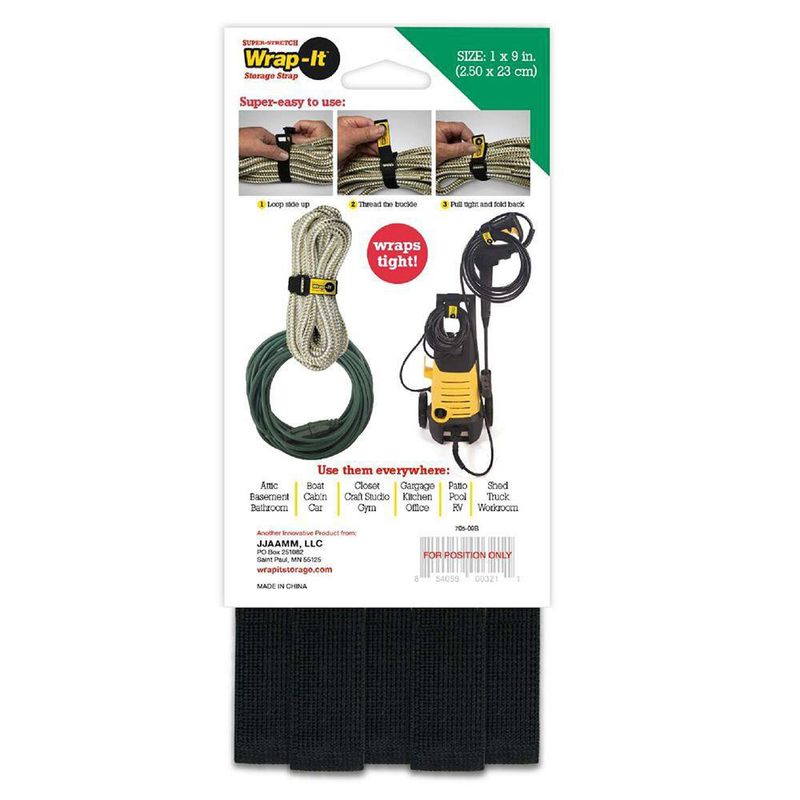 Set De Correas Para Almacenar Negro 22 Cm 5 Pzas - Wrap-it