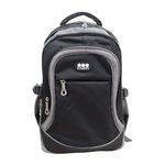 Mochila Negra y Gris con 2 Bolsas Frontales