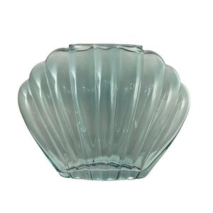 Florero de Vidrio Diseño Almeja Azul