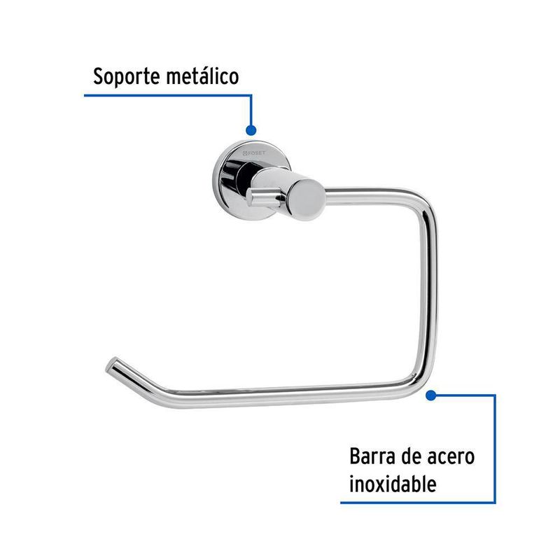 Portarollo de Papel Higiénico Cromado Element - Foset