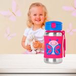 Vaso de Acero Inoxidable Estilo Mariposa con Pajilla