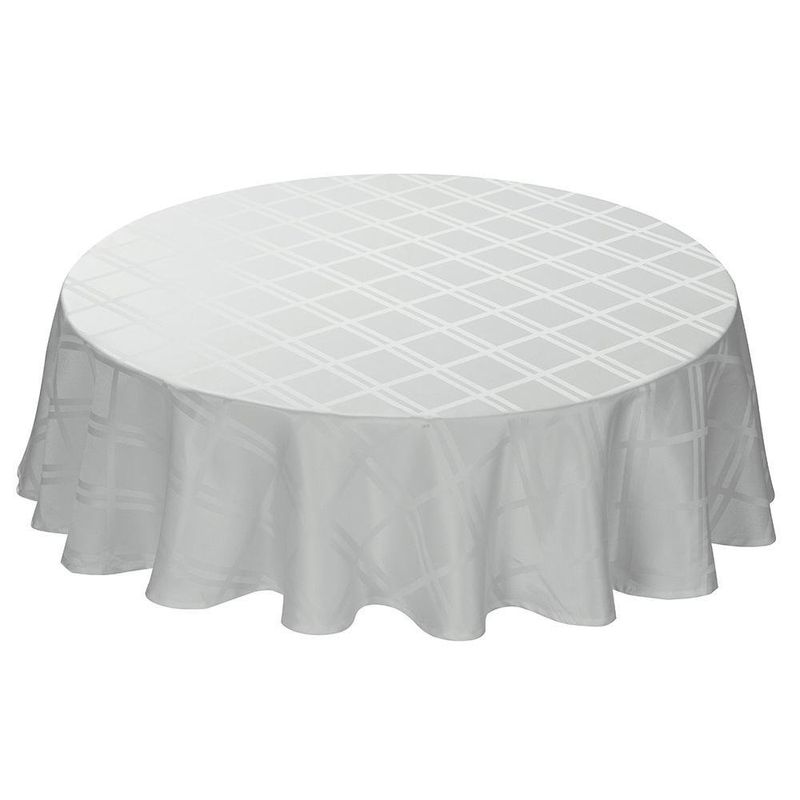 Mantel Redondo con Relieve Blanco de 180 Cm - Viva