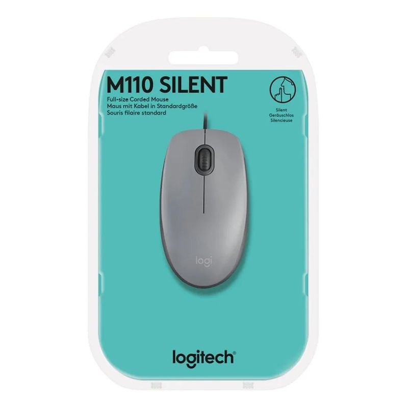 Mouse Con Cable M110 Silent Plateado - Logitech