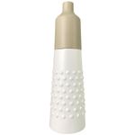 Florero Blanco con Beige de 16.5x16.5x55 Cm