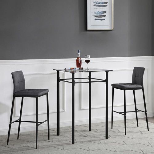Juego de Comedor Alto Tapizadas Color Gris