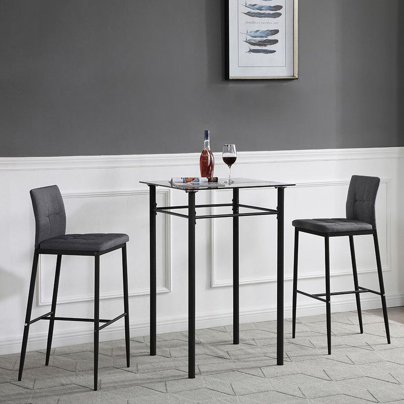 Juego de Comedor Alto Tapizadas Color Gris
