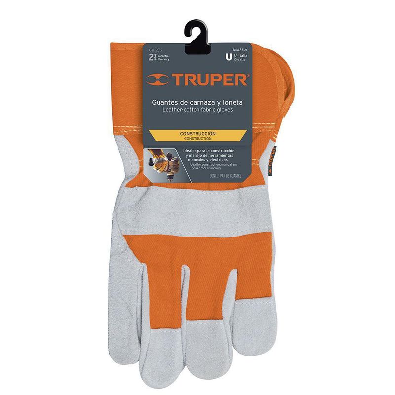 Guantes De Carnaza y Lona Unitalla - Truper