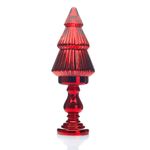Árbol de Vidrio con Luz Rojo 15x15x42 Cm