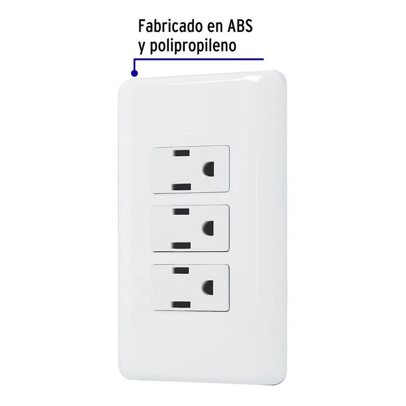 Tomacorriente Triple Basic Blanco - Volteck