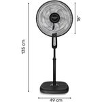 Ventilador de Pedestal Ecojet Negro Altura Ajustable 18 Plg
