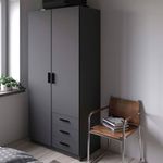 Armario 2 Puertas y 3 Gavetas Gris Oscuro 98.5x49.8x200.4 Cm - Tvilum