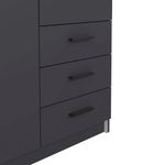 Armario 2 Puertas y 3 Gavetas Gris Oscuro 98.5x49.8x200.4 Cm - Tvilum