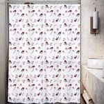 Cortina de Baño Navideña Guirnalda Blanca