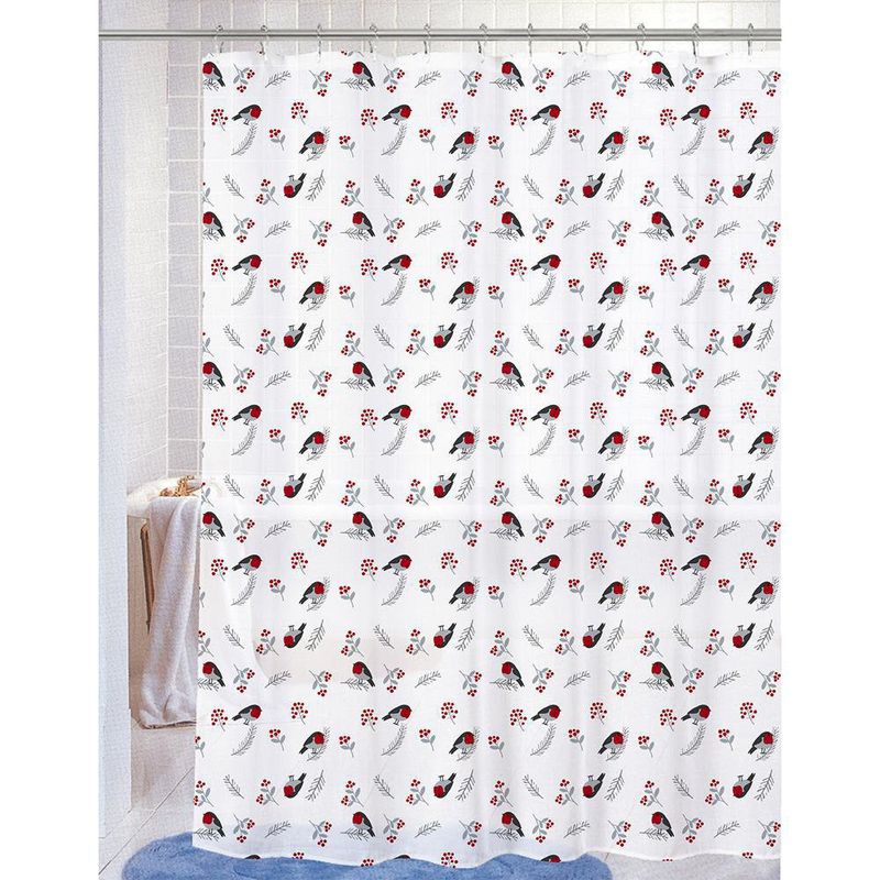 Cortina de Baño Navideña Guirnalda Blanca