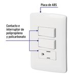 Interruptor Doble + Tomacorriente Italiana Blanco - Volteck