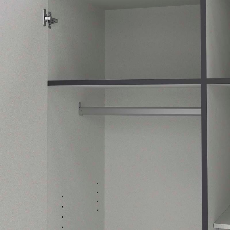 Armario 2 Puertas y 3 Gavetas Gris Oscuro 98.5x49.8x200.4 Cm - Tvilum