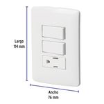 Interruptor Doble + Tomacorriente Italiana Blanco - Volteck