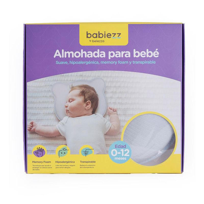 Almohada para Bebé de Memory Foam Azul