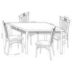 Comedor Rectangular y 4 Sillas Tapizadas