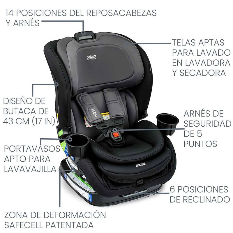 Silla para Carro convertible Britax One4Life ClickTight Isofix Poplar Stone