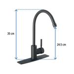 Monomando para Cocina Palanca Cuello Alto Negro Mate - Foset