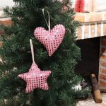 Estrella Decorativa Rosa con Lentejuelas Colgante