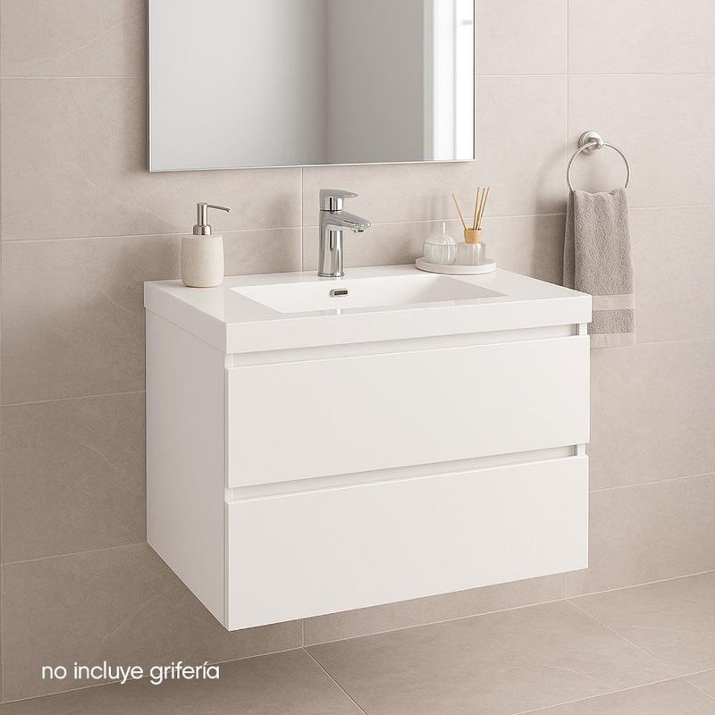 Mueble con Lavamanos Empotrable Selene Blanco 74.20X47.40X50 Cm