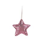 Estrella Decorativa Rosa con Lentejuelas Colgante