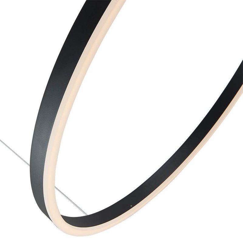 Lámpara LED Circular de Techo Negra 60 Cm