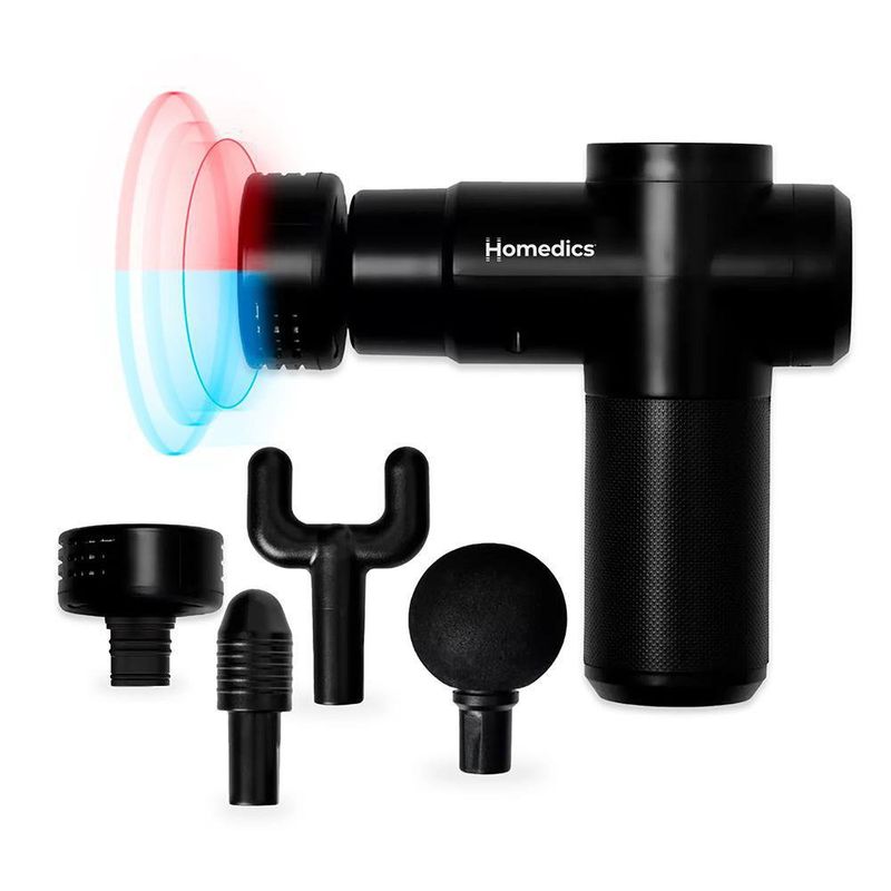 Masajeador Compacto de Percusión Calor/Frío con 4 Accesorios
