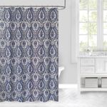 Cortina de Baño con Ganchos Diseño Azul