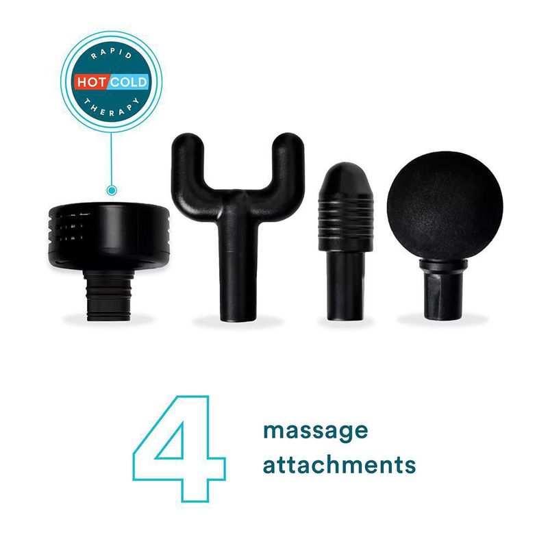 Masajeador Compacto de Percusión Calor/Frío con 4 Accesorios