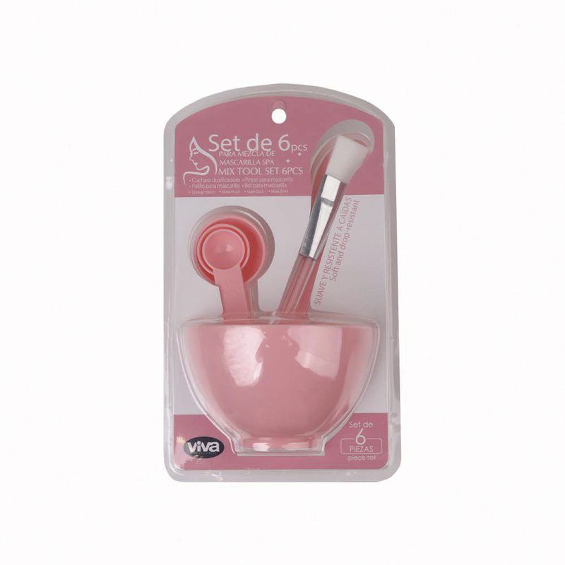 Kit Mezclador para Mascarilla Facial Rosa 6 Pzas