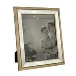Marco de Fotos Metalizado Dorado y Beige