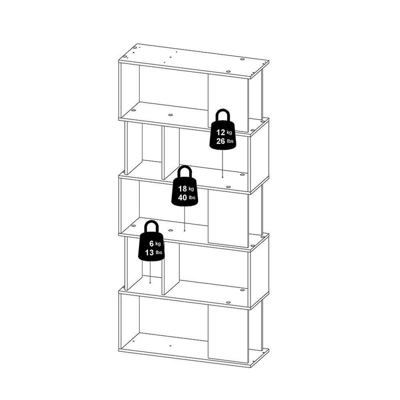 Librera Cubos Blanco y Nogal de 5 Niveles
