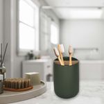 Porta Cepillos Eco Vanity Verde Oscuro y Café